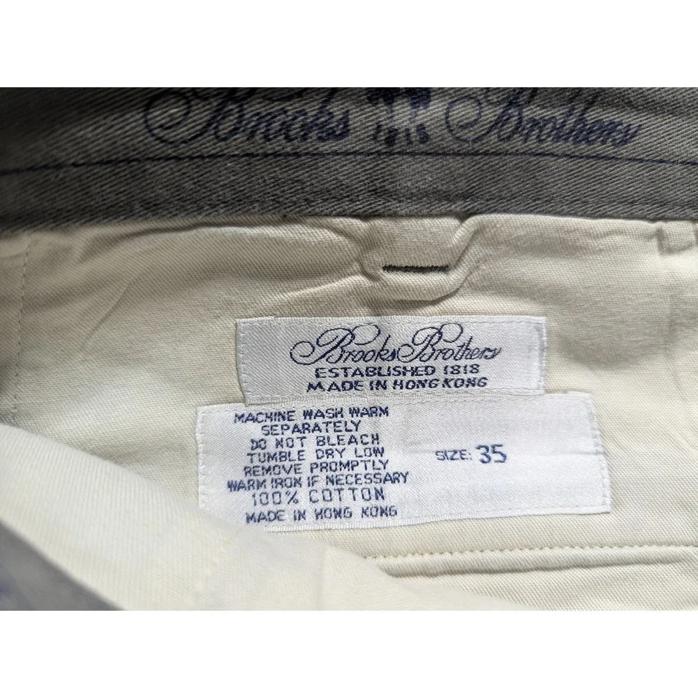 Brooks Brothers Men 35 Advantage Chino Shorts Gray / Olive Pleated Lightweight